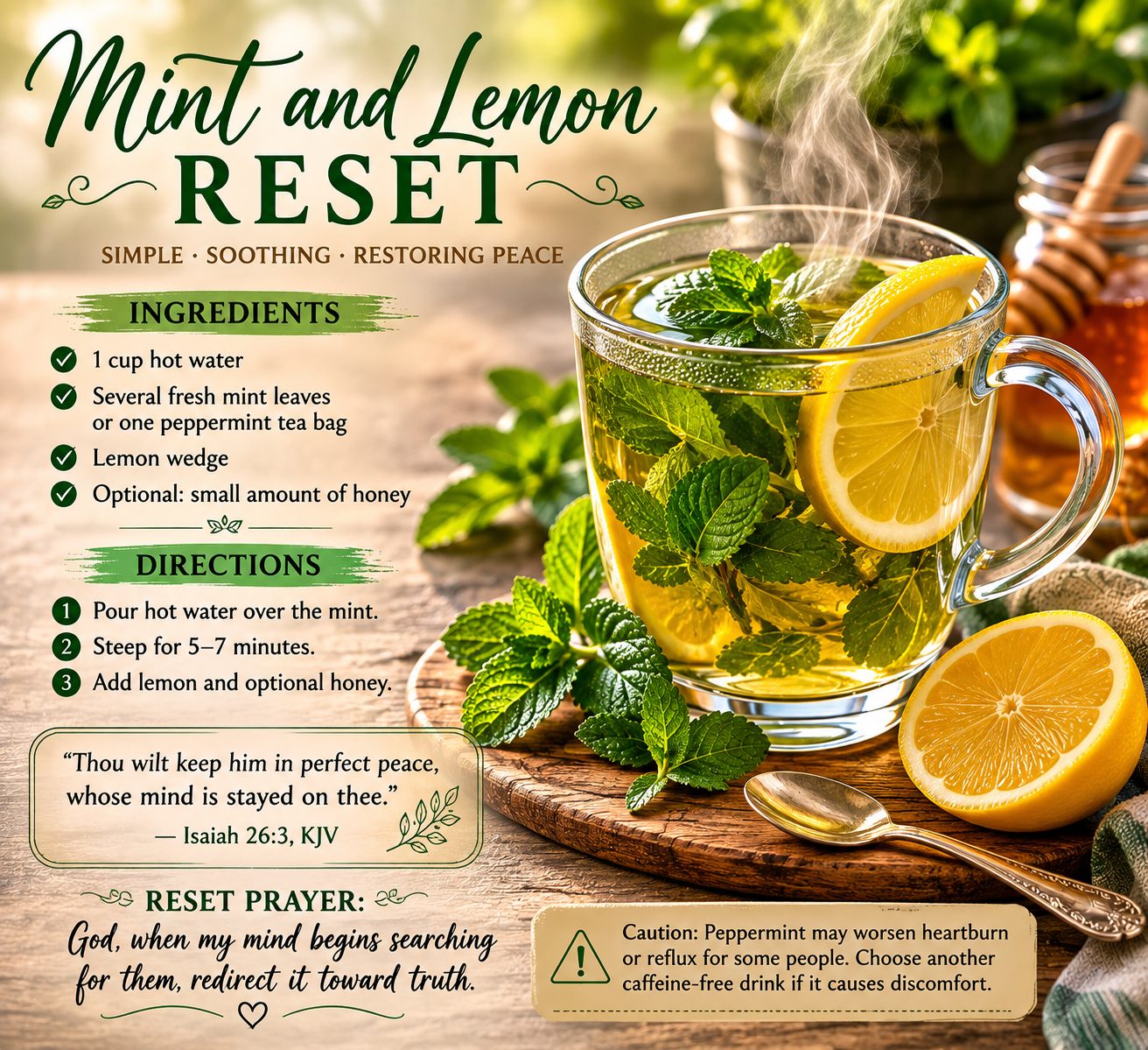 Mint & Lemon Reset Tea — recipe illustration