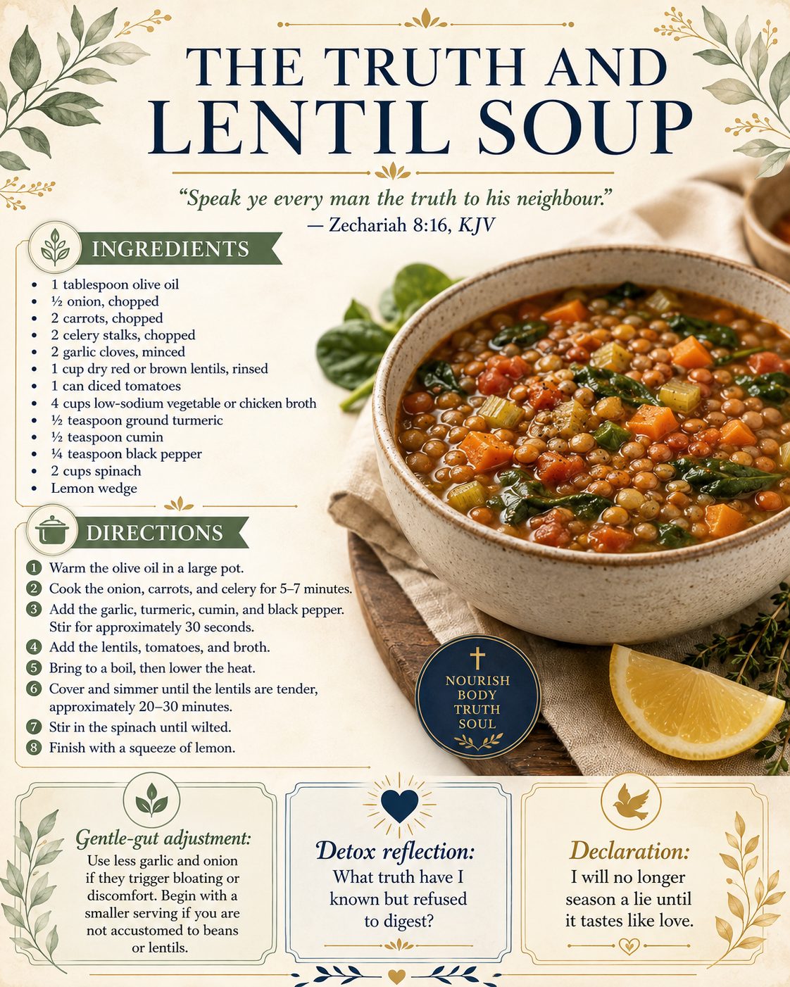 Truth & Lentil Soup — recipe illustration